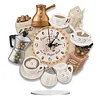 5D DIY Special Shape Diamond Painting Desk Ornament Handmade Clock Kit(Tea Time)