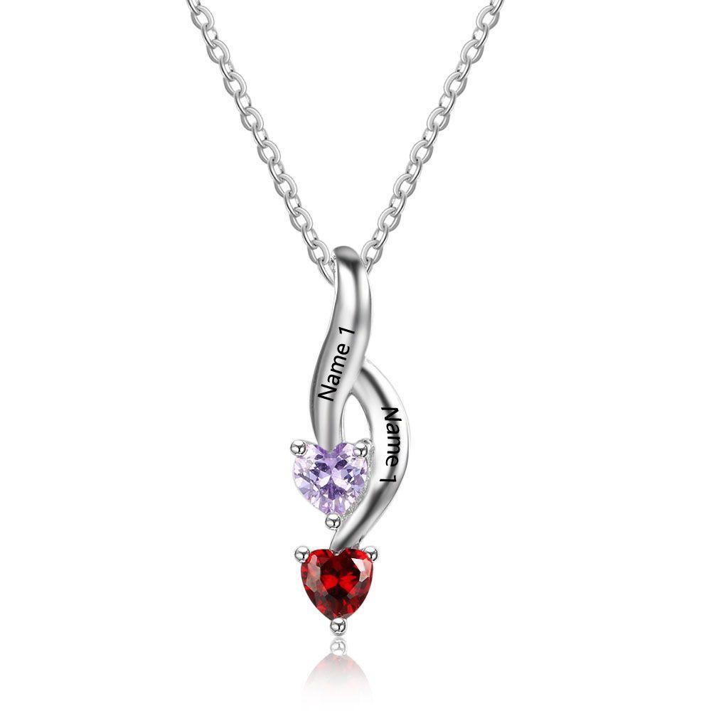 Herz 2 Geburtsstein Sterlingsilber Halskette Kettenmachen