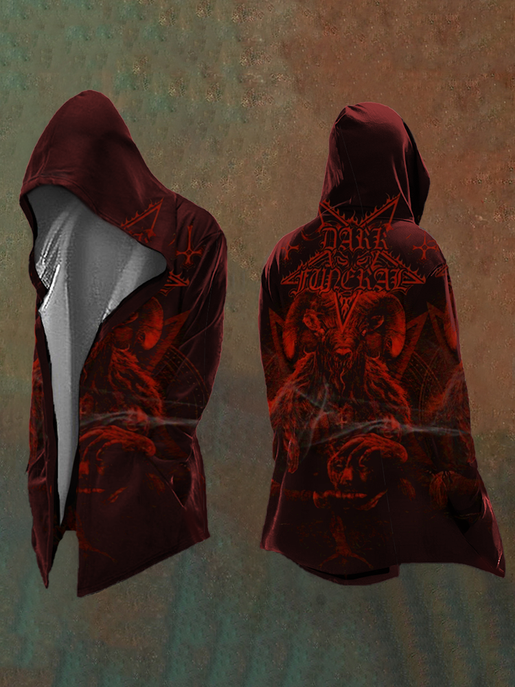 Men's Satanic Devil Blood Goat Casual Hooded Jacket / Rvogue / Rvogue