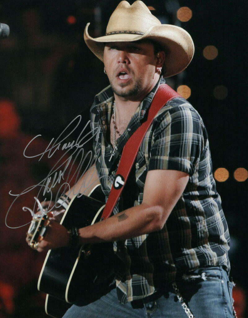 JASON ALDEAN SIGNED AUTOGRAPH 11X14 Photo Poster painting - COUNTRY MUSIC NIGHT TRAIN, WIDE OPEN