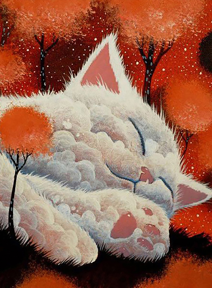 Moon Fantasy Cat 40*50CM(Canvas) Full Round Drill Diamond Painting gbfke