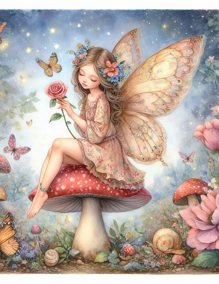 Butterfly Elf Girl 11CT Stamped Cross Stitch 50*60CM