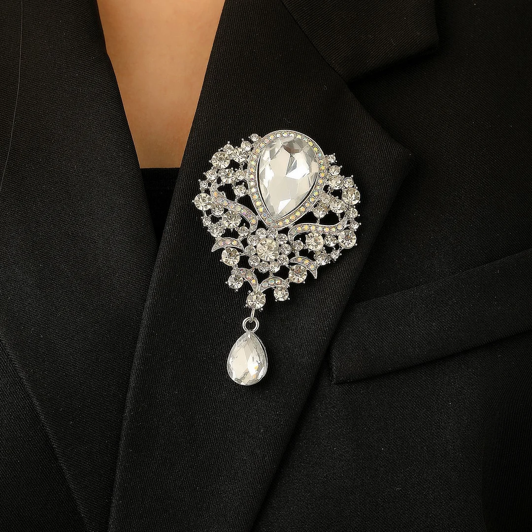 Zirconia Gold-Plated Brooch
