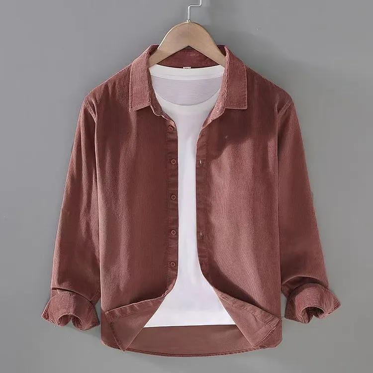 2025 Men's Long-Sleeved Shirt, Autumn/Winter Corduroy Jacket