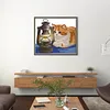 Orange Cat and Kerosene Lamp Partial Stamped Cross Stitch Kit 14CT 2 Strands 42x38cm