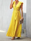 High Waist Polka Dot Maxi Dress