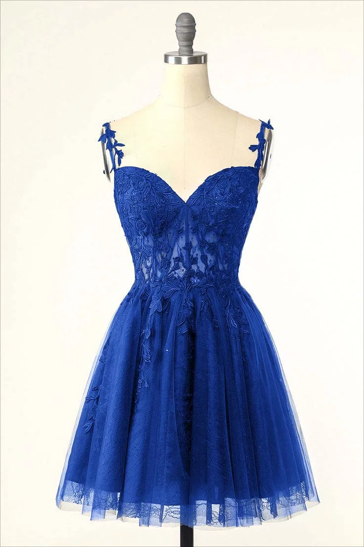 Miabel Chic Sweetheart Embroidery Short Mini Homecoming Dress
