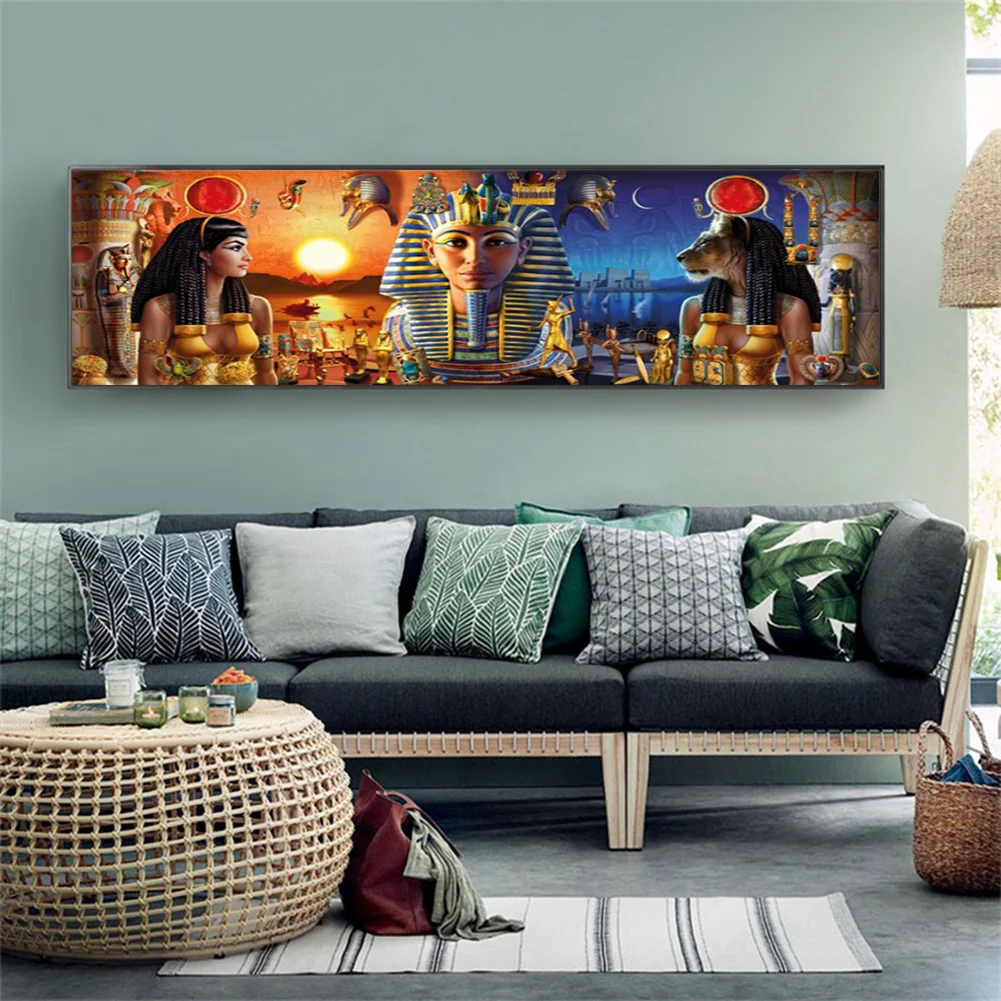 Diamond Painting - Full Round Drill - Egyptian Pharaoh Empres(90*30cm)