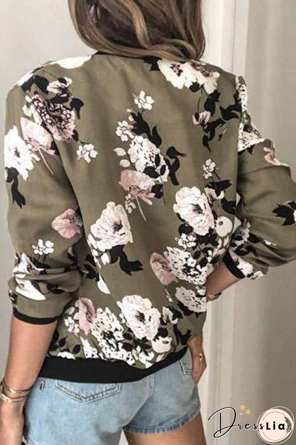 Casual Fashion Printed Round Neck Long Sleeve Jacket(3 Colors)