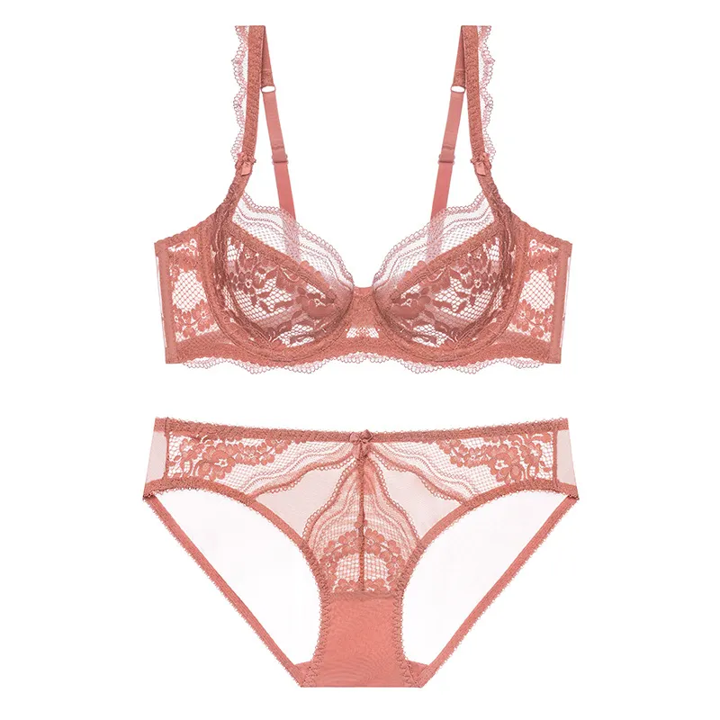 Churchf Red Bra Sexy Lace French Underwear Set Thin Boobs Big Boobs Small Female Pure Lust