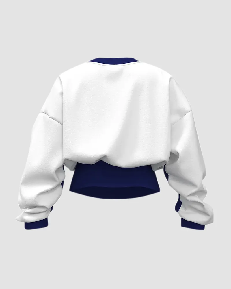 Colorblock Lips Print Round Neck Sweatshirt