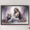 Beauty And The Wolf-11CT Stamped Cross Stitch 60*40cm/23.62*15.75in (Big Size)