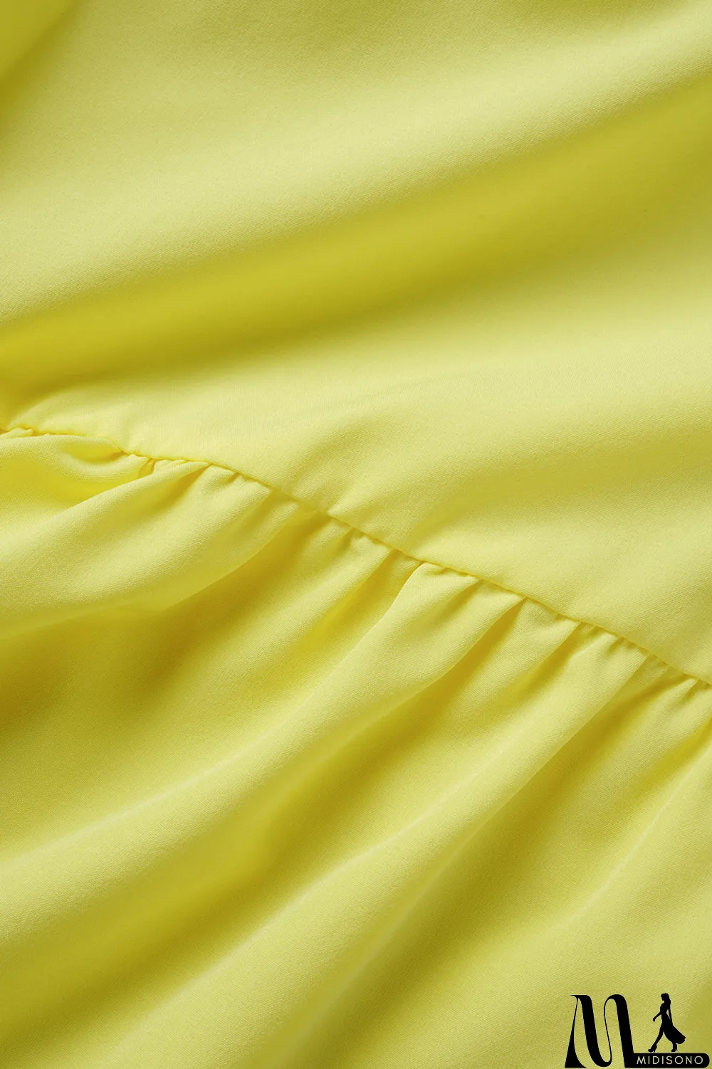 MidiSono - Light Blue Casual Solid Patchwork Turndown Collar Cake Skirt Plus Size Dresses