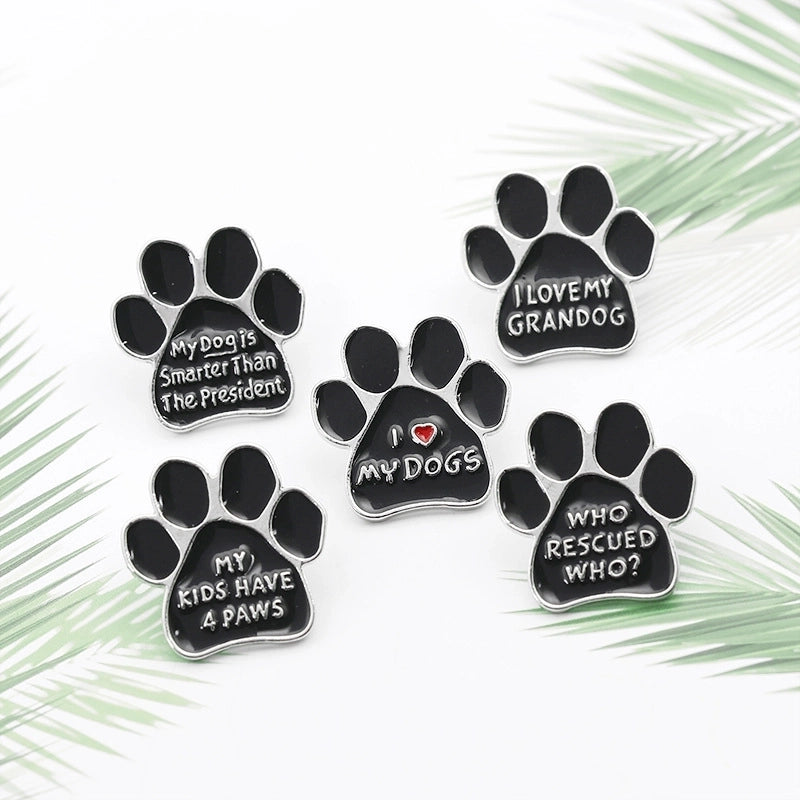 Cartoon Style Cute Classic Style Pin Cartoon Paw Print Alloy Stamping Stoving Varnish Plating Unisex Brooches Collar Pin