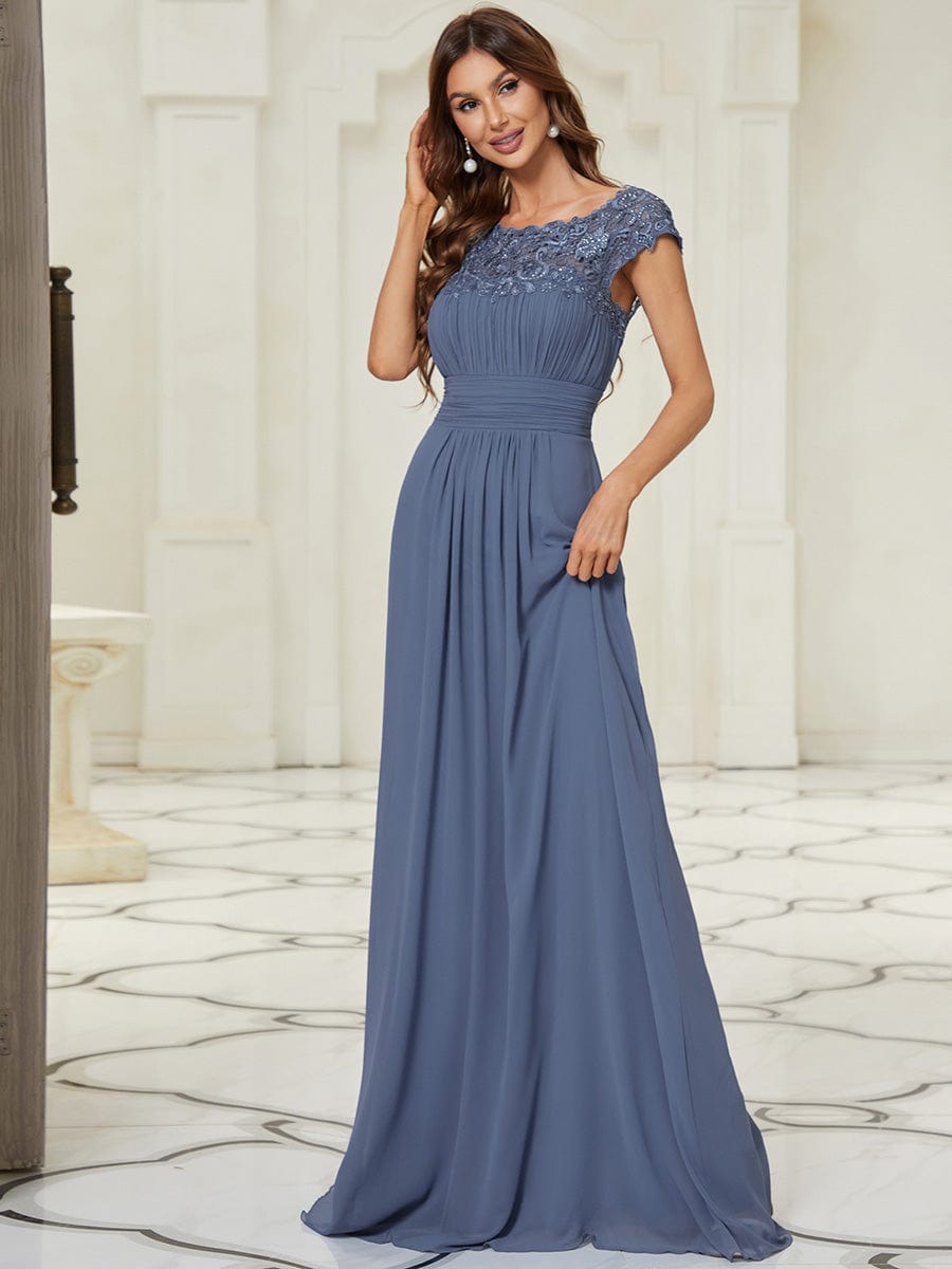 Sophisticated Lace Detail Evening Gown