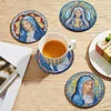 6PCS Diamond Painting Virgin Stain Glass Coasters Kits