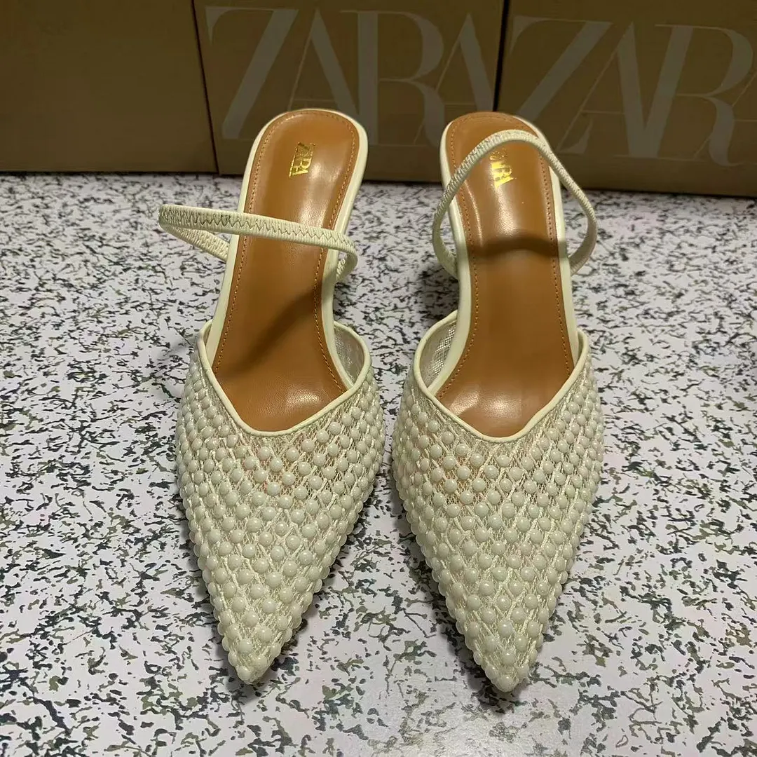 Breakj Breakj Home 2025 New Women's Shoes Mesh Sharp Head Thick And Slippers Women's Summer Breathable Light, Comfortable And Comfortable Leisure High