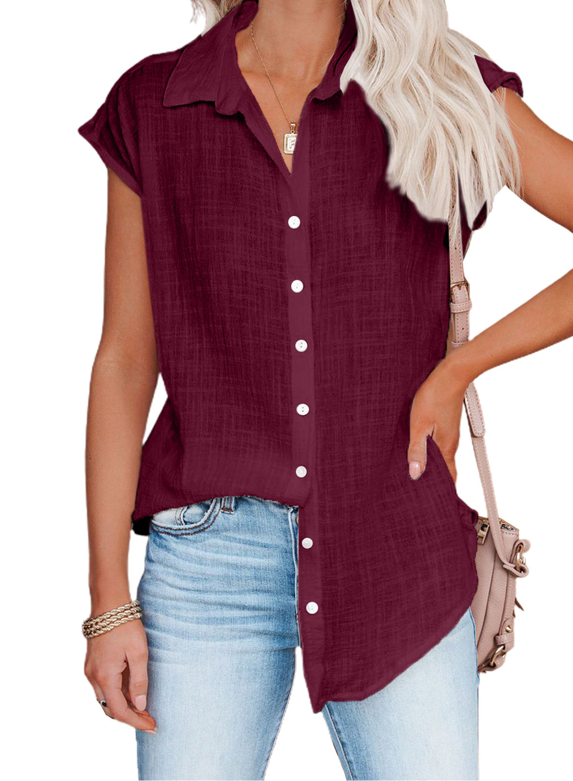 Vinaxco Summer New Solid Color Single Breasted Lapel Shirt Sleeveless Loose Top 2025 Women Casual White Cardigan Blouse Femme Blusas