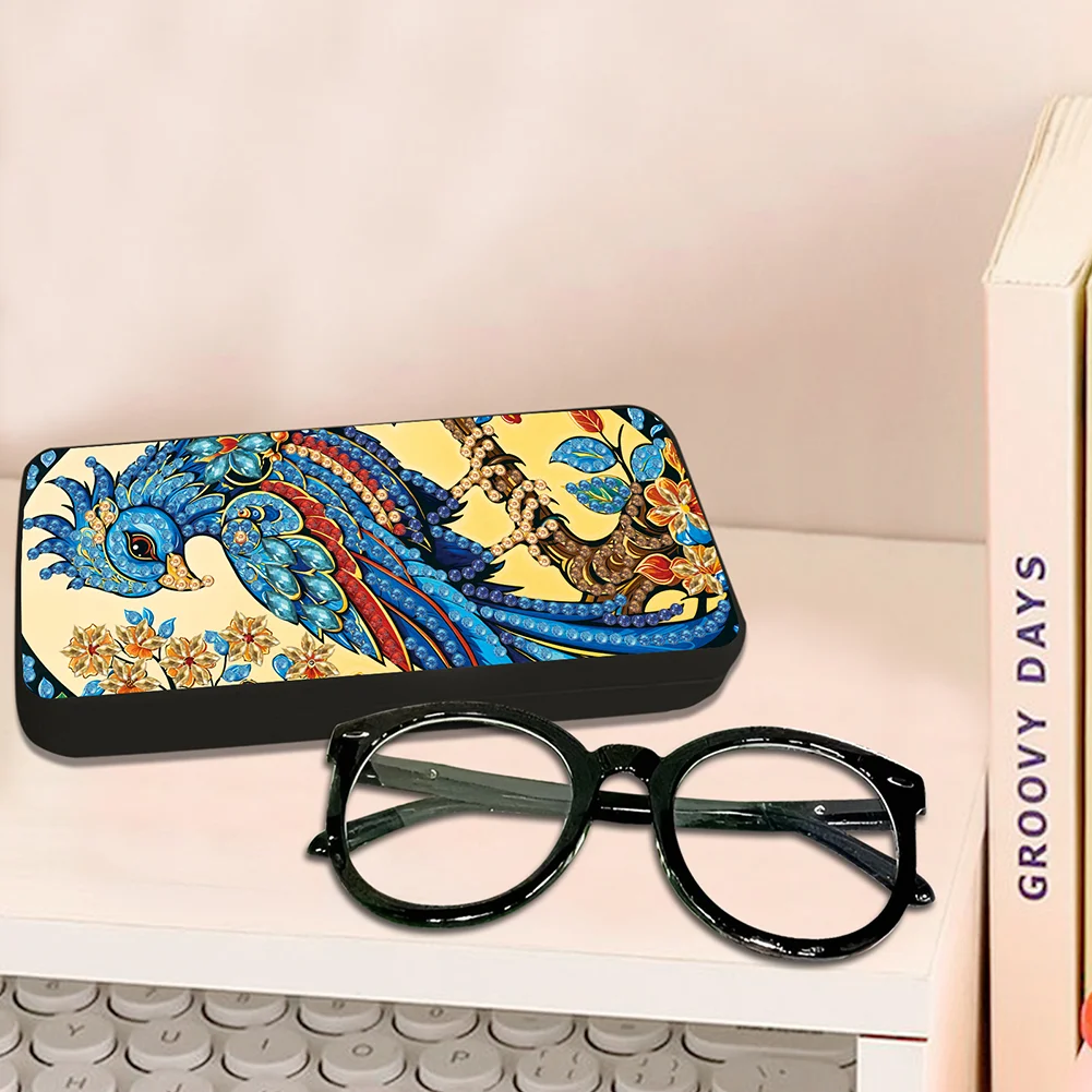Bird On A Branch Diamond Painting Eyeglasses Case Diamond Art Sunglasses Case