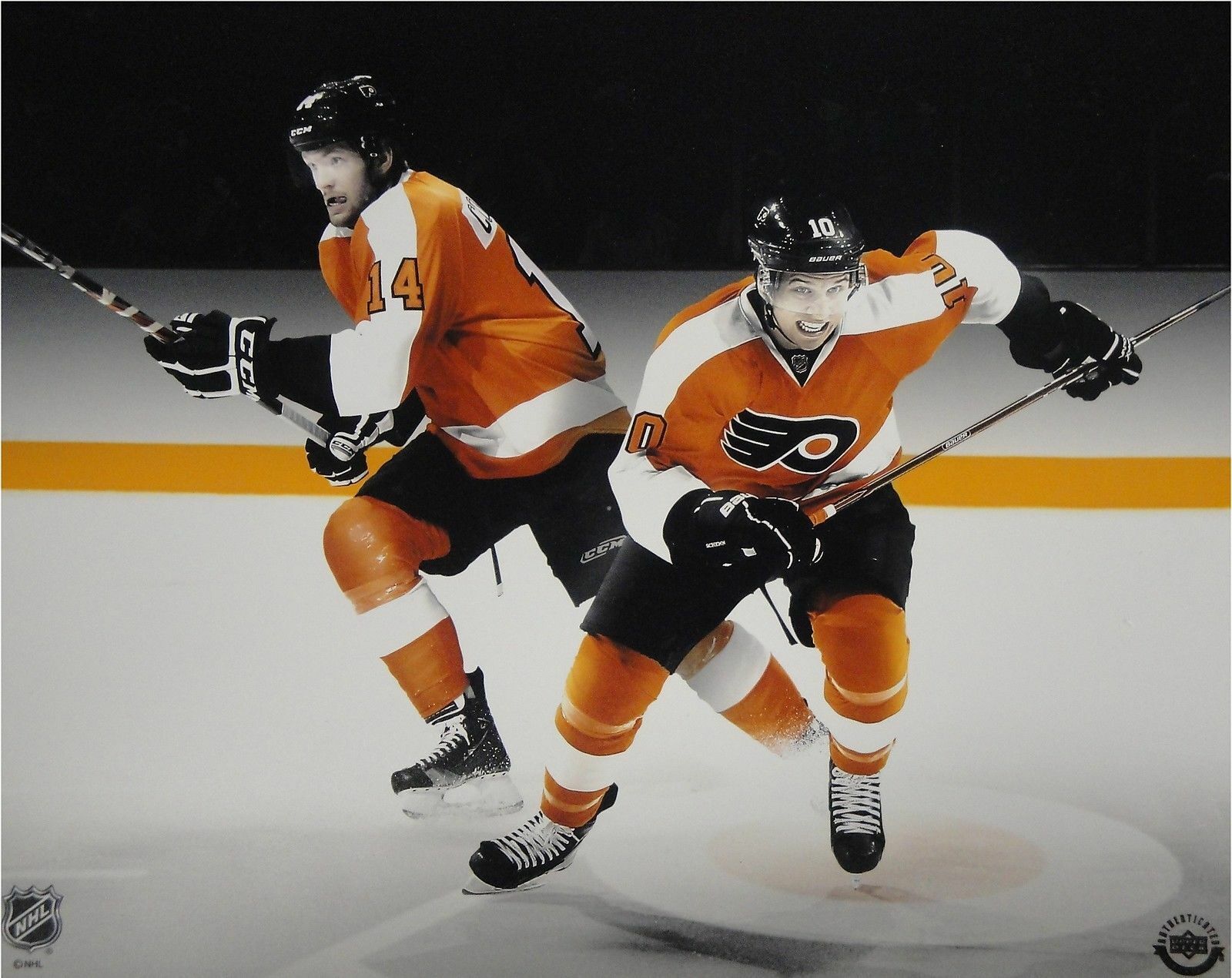 Sean Couturier Brayden Schenn Unsigned 8x10 Photo Poster painting Philadelphia Flyers UDA