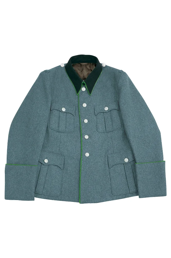   Polizei German General Officer Wool Modified Tunic Jacket With Deep Green Collar 5 Buttons German-Uniform