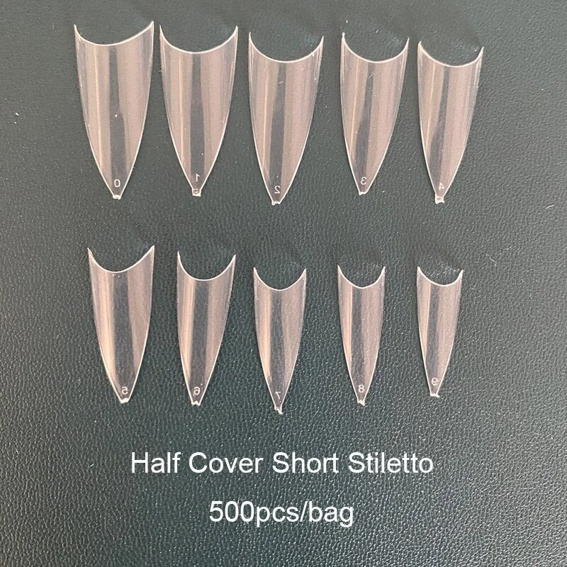 500pcs Flat Square XXL Long Acrylic Nail Tips Flatter Straight Non C Curve Half Cover False Nails Tip Manicure Tool-Nail Inspo