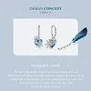 925 Sterling Silver Blue Crystal Heart Ear Buckles 