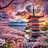 Mount Fuji-11CT Stamped Cross Stitch 45*45cm/17.72*17.72in tapestrymarket