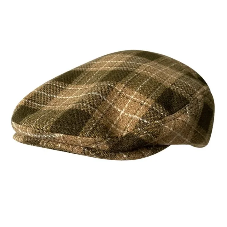 THE PEAKY Marl Flat Hat Oxford-Harris Tweed