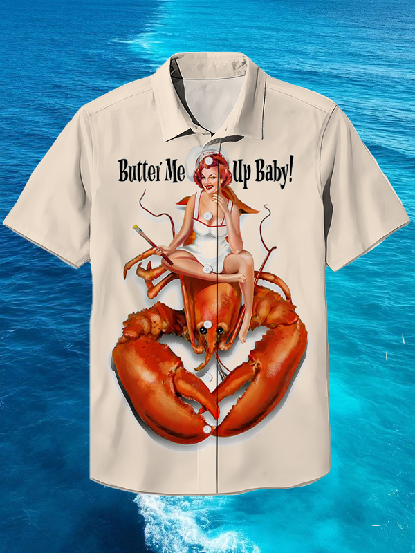 Men's Butter Me Up Baby Art Print Short Sleeve Shirt