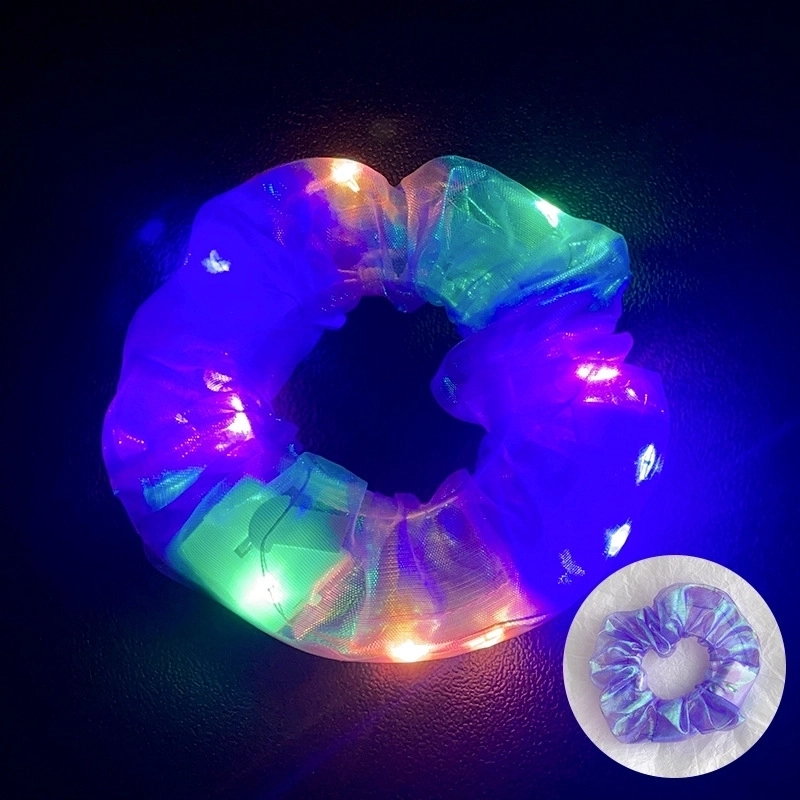 Halloween Novelty Women’S Solid Color Artificial Crystal Luminous Hair Tie