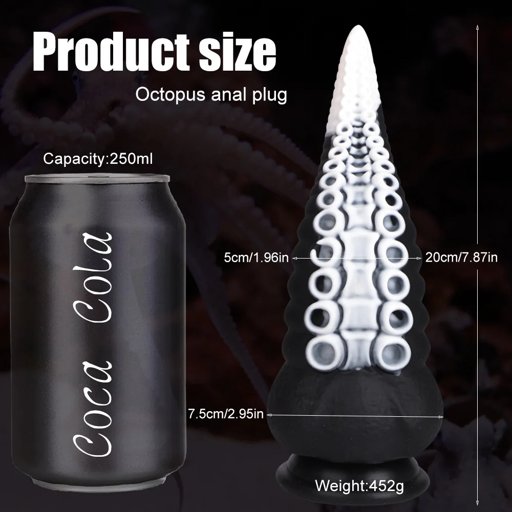 8in Multi-colored Tentacle Dildo Anal Plug Buttplug Monster Dildo (Triton)7