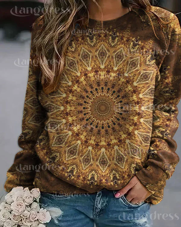 Mandala Vintage Long Sleeve Top