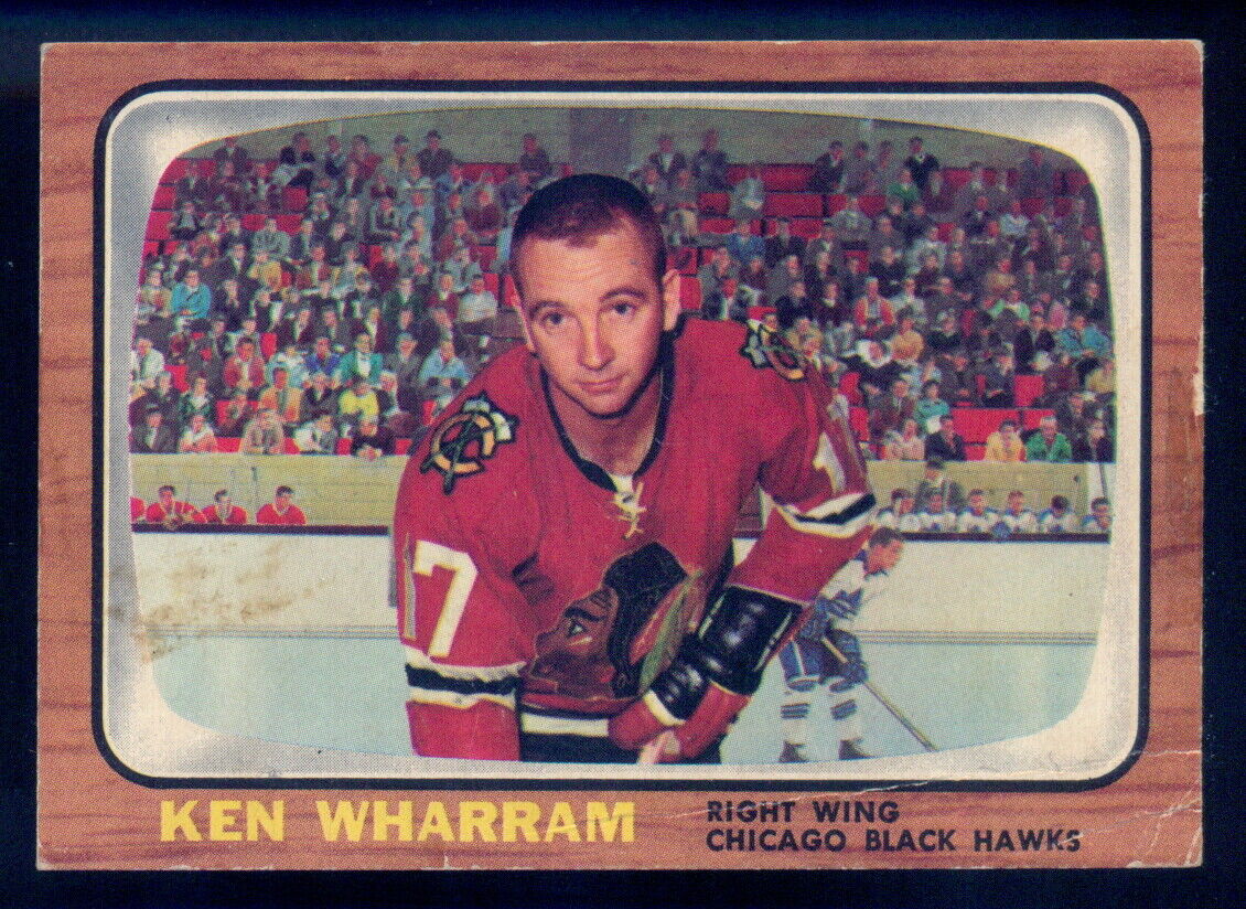 1966-67 TOPPS HOCKEY #117 Ken Wharram VG-EX Chicago Blackhawks Card see pic