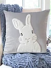 2Pcs Easter Bunny Soft Cushion Case 45x45cm Plush Rabbit Embroidered Pillowcase