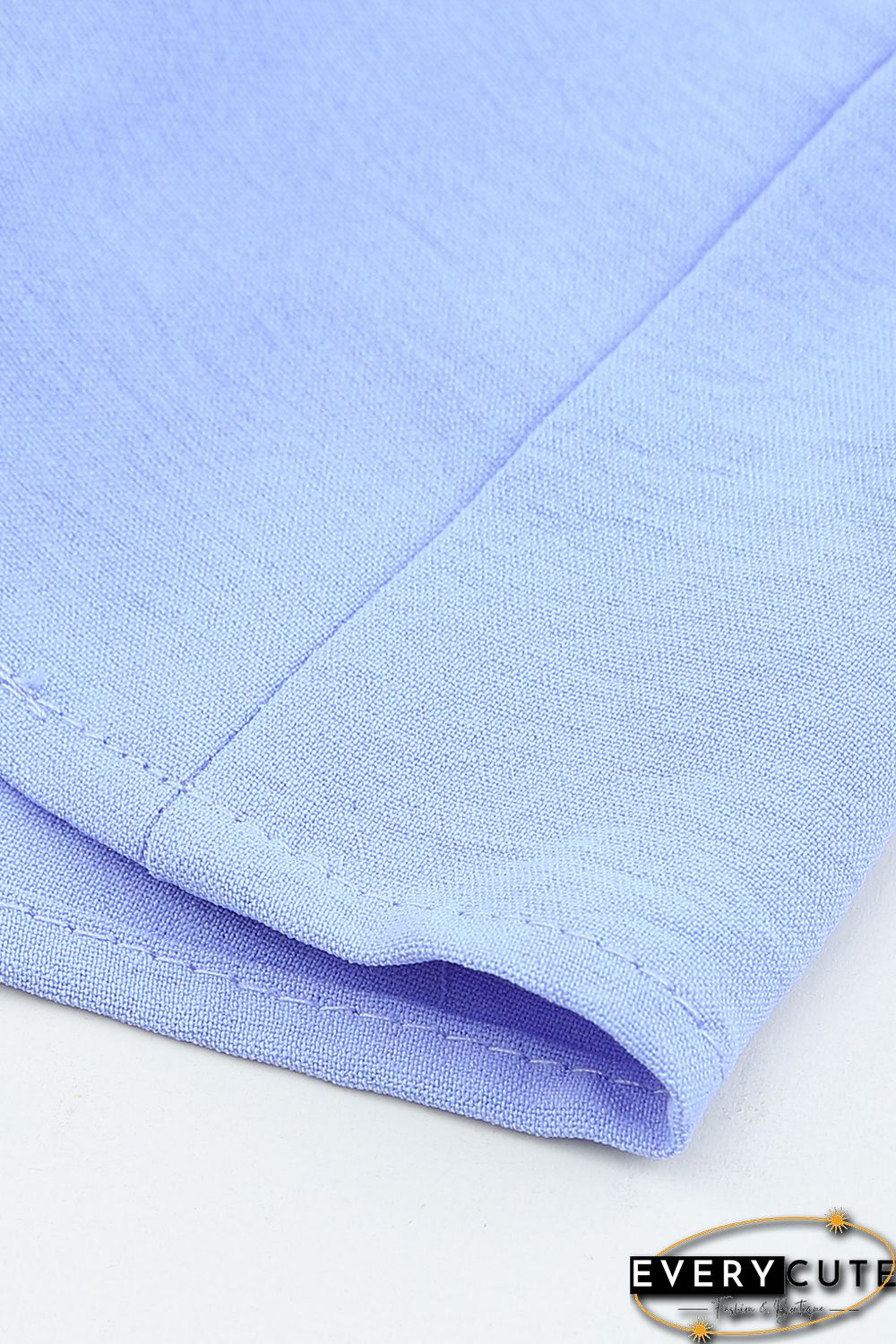 Sky Blue Square Neck Half Sleeve High Low Mini Dress