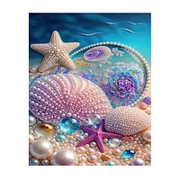Blue Seashell - Pearls Painting