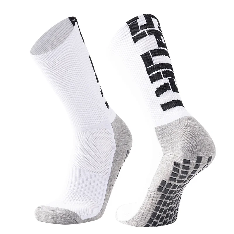 Men's Football Glue-on Anti-Slip Sports Thickened Towel Bottom Stockings Training Floor Socks