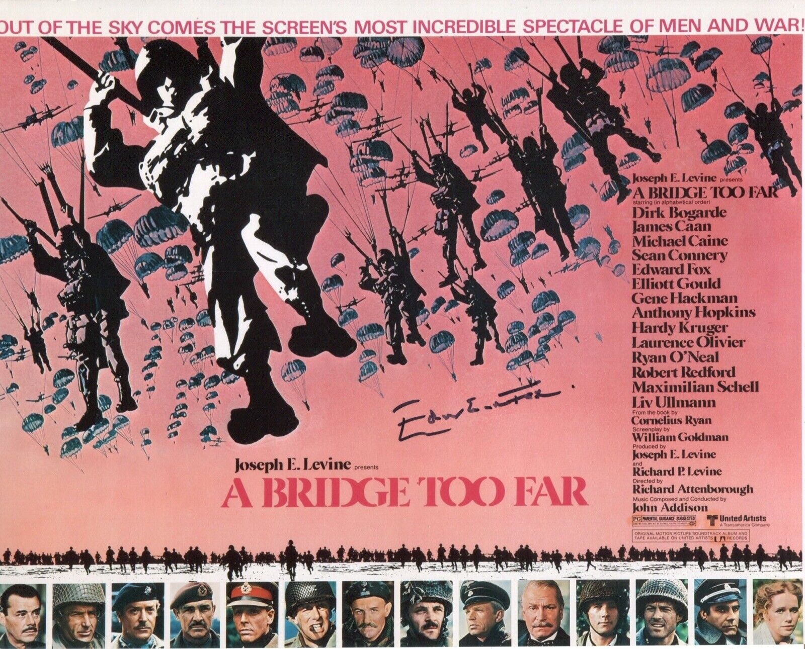 Actor Edward Fox signed A BRIDGE TOO FAR 8x10 Photo Poster painting - UACC DEALER