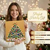 (25x25cm)DIY Pearl Painting Xmas Framed Handmade Pearl Material Art Kit Living Room Decor