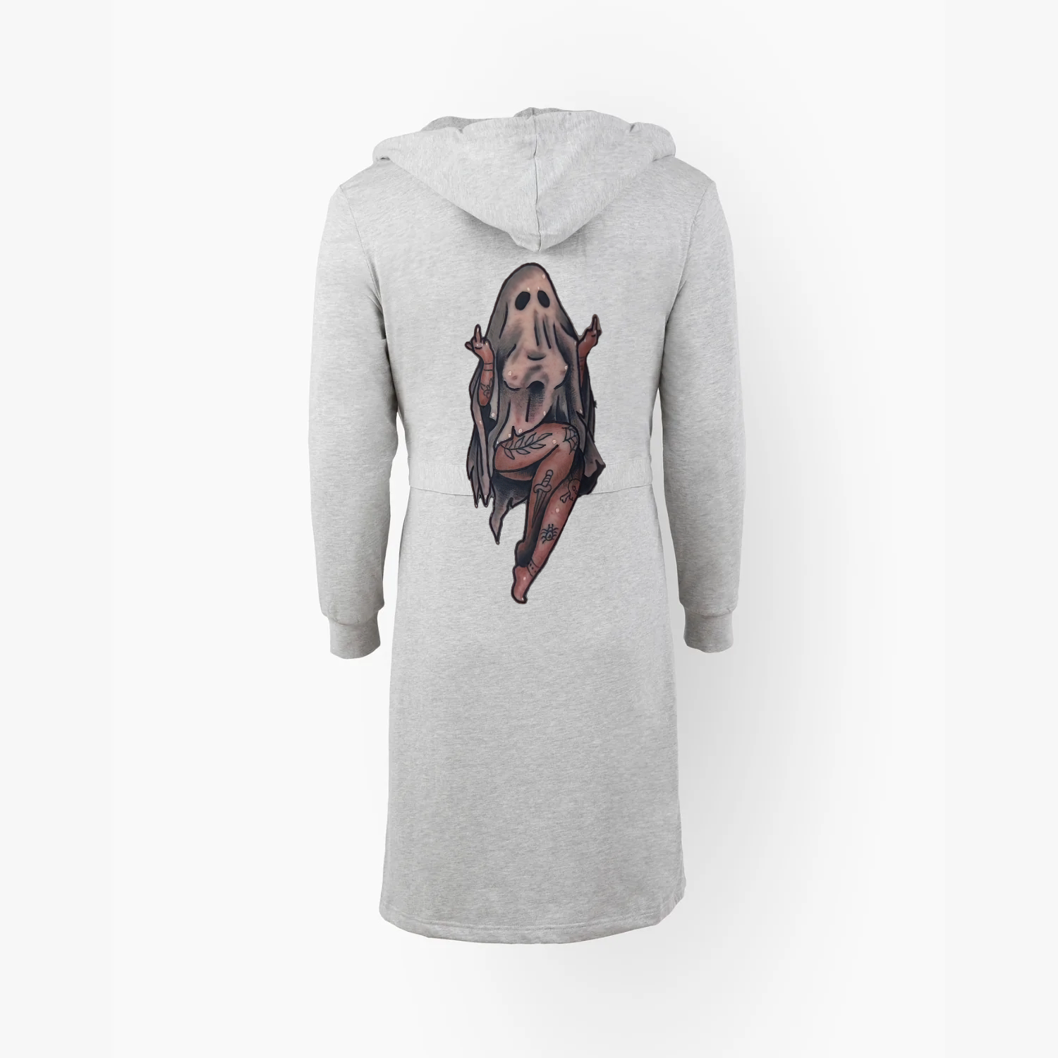 Naughty Sexy Naked Lady Ghost Graphic Print On Hooded Robe