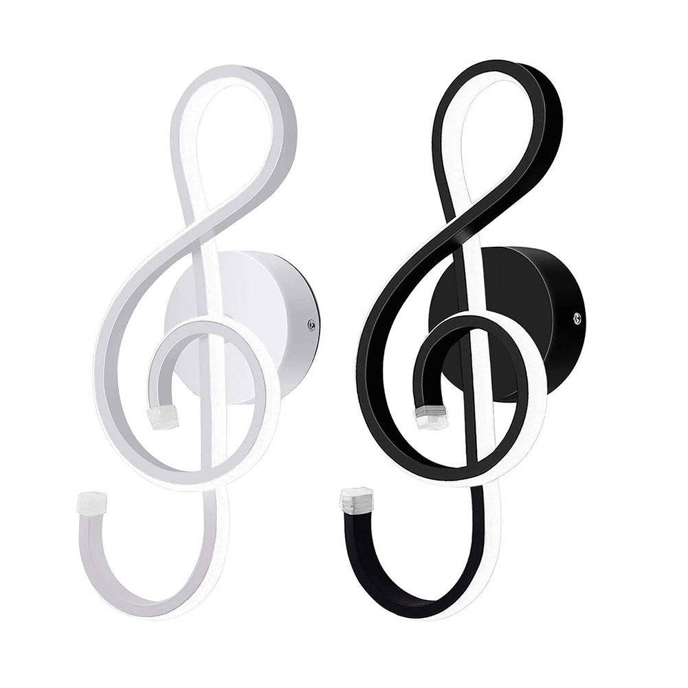 

Metal LED Musical Note Wall-Mounted Lamp Bedside Room Spiral Night Light, White, 501 Original
