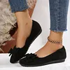 Gioiacombo&trade; Scarpe casual piatte con fiocco in pelle scamosciata da donna