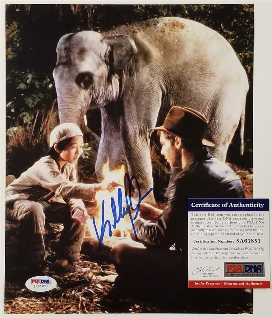 Jonathan Ke Quan signed Indiana Jones 8x10 Photo Poster painting #3 Autograph ~ PSA/DNA COA