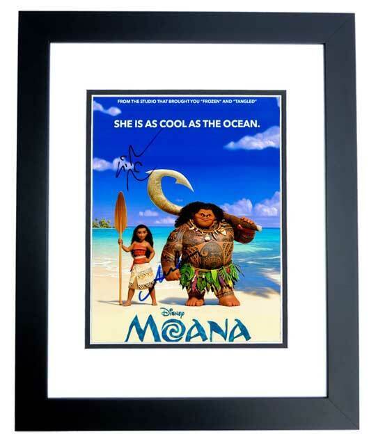 Lin-Manuel Miranda and Auli'i Cravalho Signed MOANA 8x10 inch Photo Poster painting - FRAMED