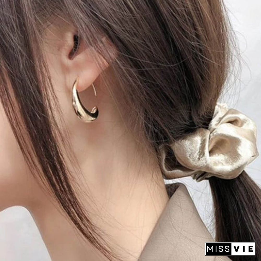 Gold Drop Hoop Earrings