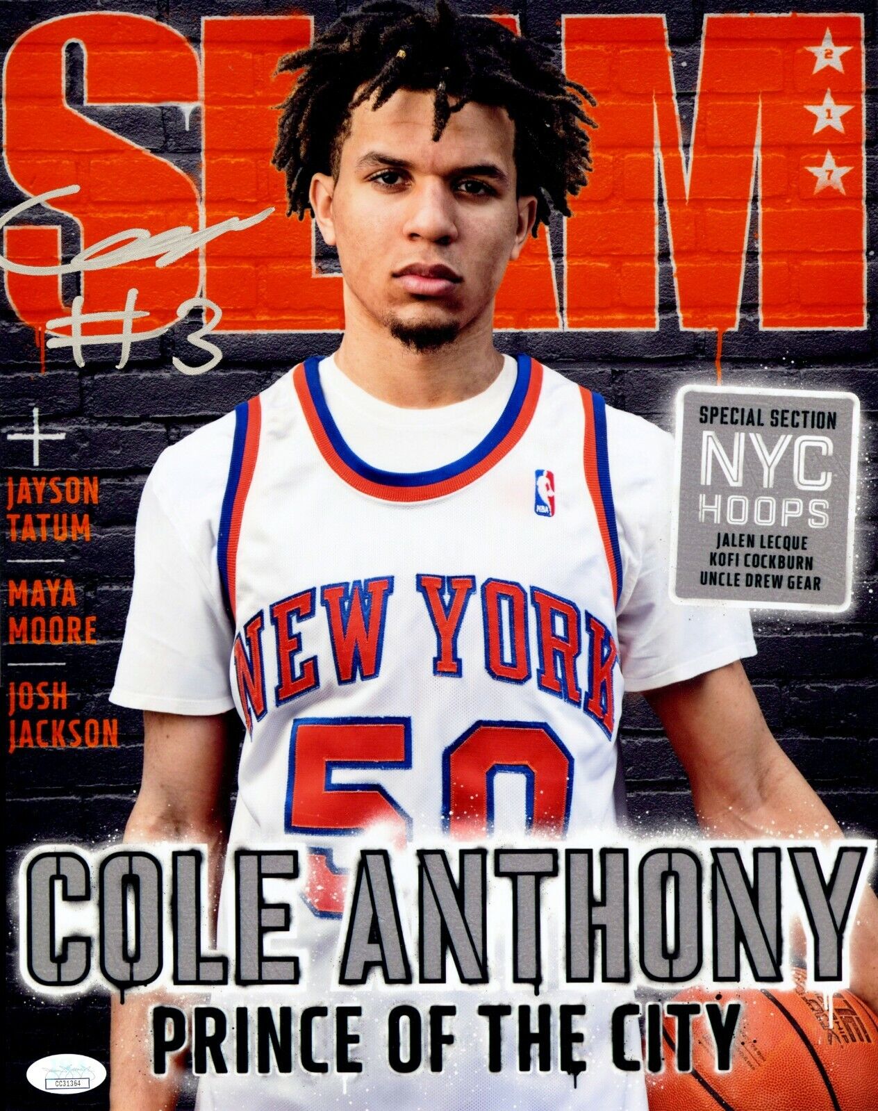 Cole Anthony Signed 11x14 Slam Photo Poster painting JSA COA Auto RC Magic 2021-22 Cover Rookie