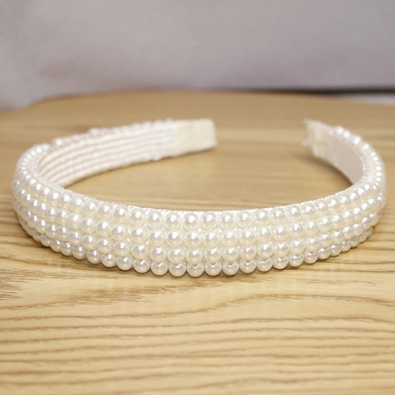New Pearl Headband Women Korean Internet Celebrity Headband Hair Clip Women’s Simple Elegant Pressed Hair Clip Headwear