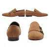 Mens Suede Monk Strap Dress Shoes