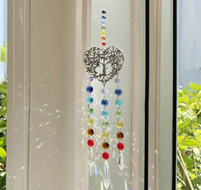 Christmas Vintage Style Minimalist Tree Heart Shape Artificial Crystal Wall Art